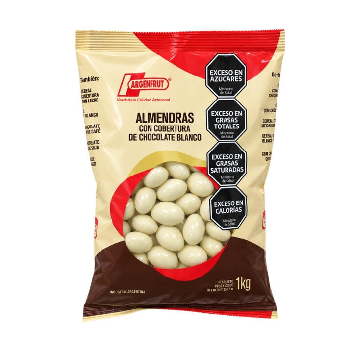 ARGENFRUT ALMENDRAS CON CHOCOLATE BLANCO X 1 KG.