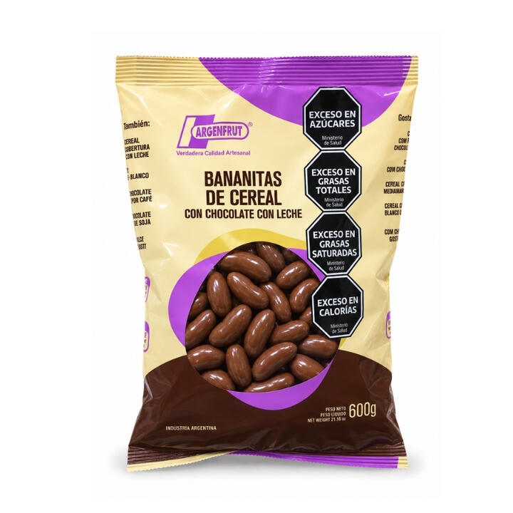 ARGENFRUT BANANITA DE CEREAL CON CHOCOLATE CON LECHE X 600 GR.