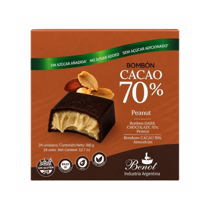 BENOT BOMBON 70% RELLENO DE MANI X 24 UNID.