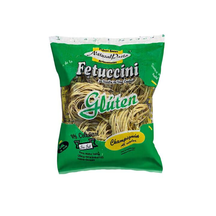 NATURAL PASTA FIDEOS FETUCCINI DE CHAMPIÑONES AL VERDEO X 300 GR.