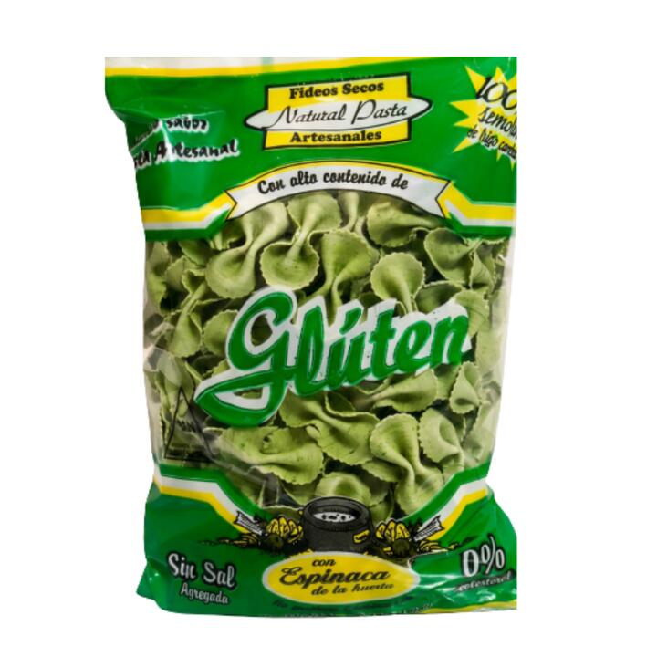 NATURAL PASTA FIDEOS MOÑO DE ESPINACA X 300 GR.