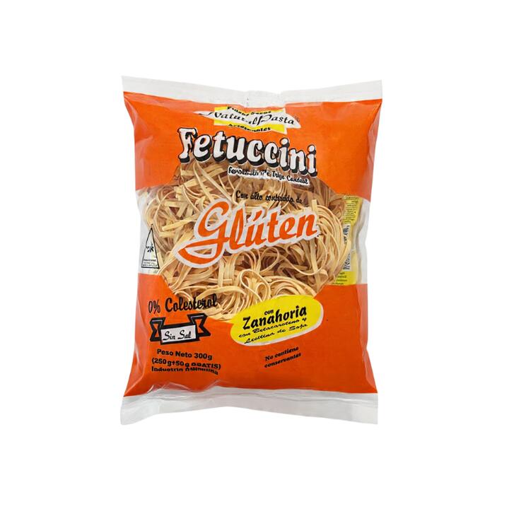 NATURAL PASTA FIDEOS FETUCCINI DE ZANAHORIA X 300 GR.