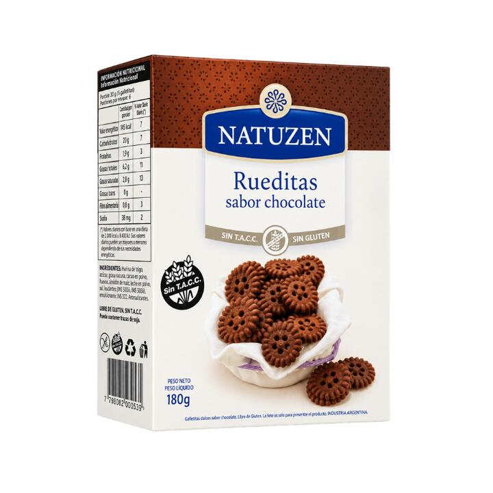 NATUZEN RUEDITAS CON SABOR A CHOCOLATE X 180 GR.