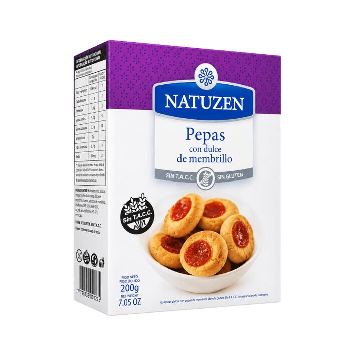 NATUZEN PEPAS CON DULCE DE MEMBRILLO X 200 GR.