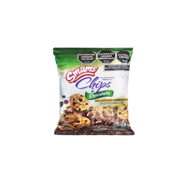 SMAMS POLVORON DE VAINILLA CON CHIP DE CHOCOLATE SIN AZUCAR X 150 GR.