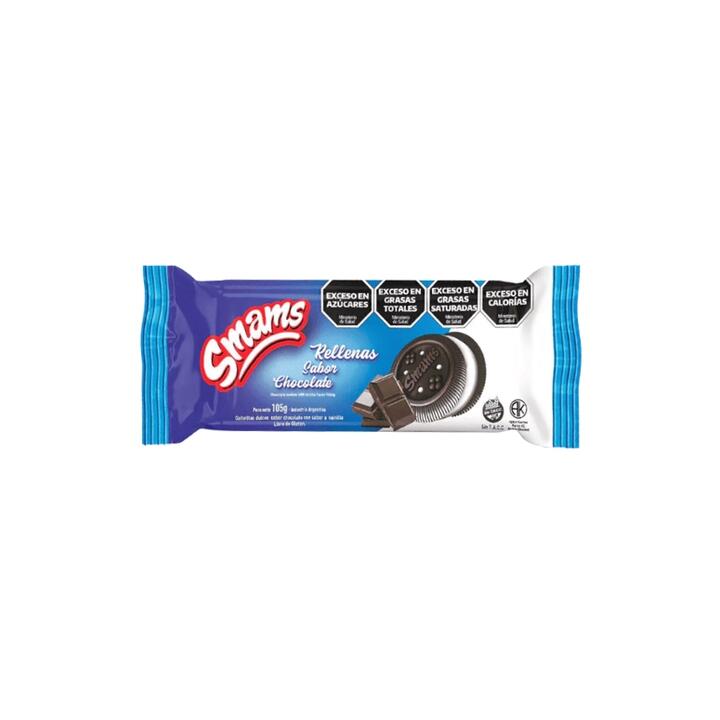 SMAMS GALLETITAS RELLENAS SABOR CHOCOLATE X 105 GR.