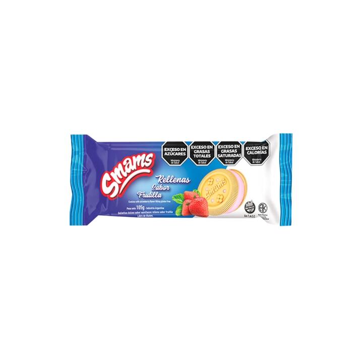 SMAMS GALLETITAS RELLENAS SABOR FRUTILLA X 105 GR.