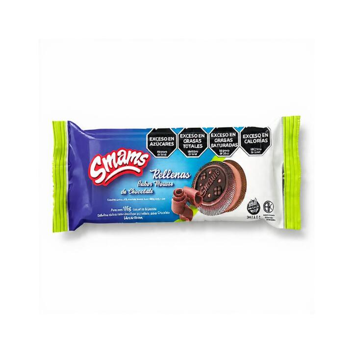 SMAMS GALLETITAS RELLENAS SABOR MOUSSE DE CHOCOLATE X 105 GR.
